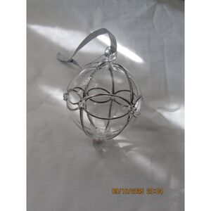 Beautiful glass ornament Christmas silver accents